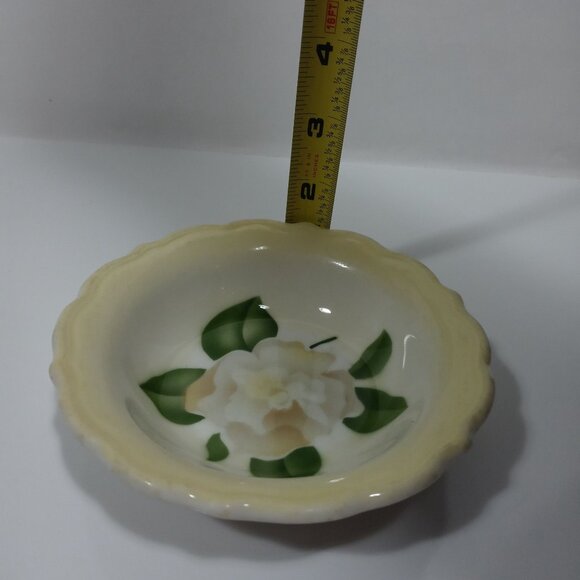 Syracuse China Floral Small Bowl Yellow Cream Green Design USA Vintage - Picture 3 of 5